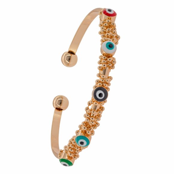 4 braceletsEvil eye, Nazar Gold Metal, talisman, open cuff, turkish eye - Picture 9 of 16